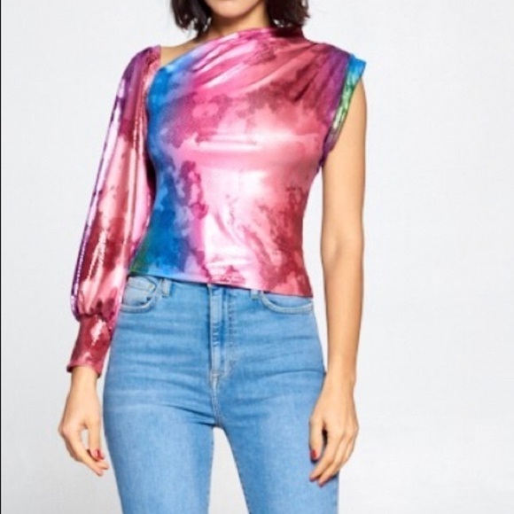 Deep Pastels-One Bare Shoulder...Top - Picture 3 of 5